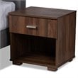 Baxton Studio Queen Size Maren Light Grey Platform Bed with Nightstands