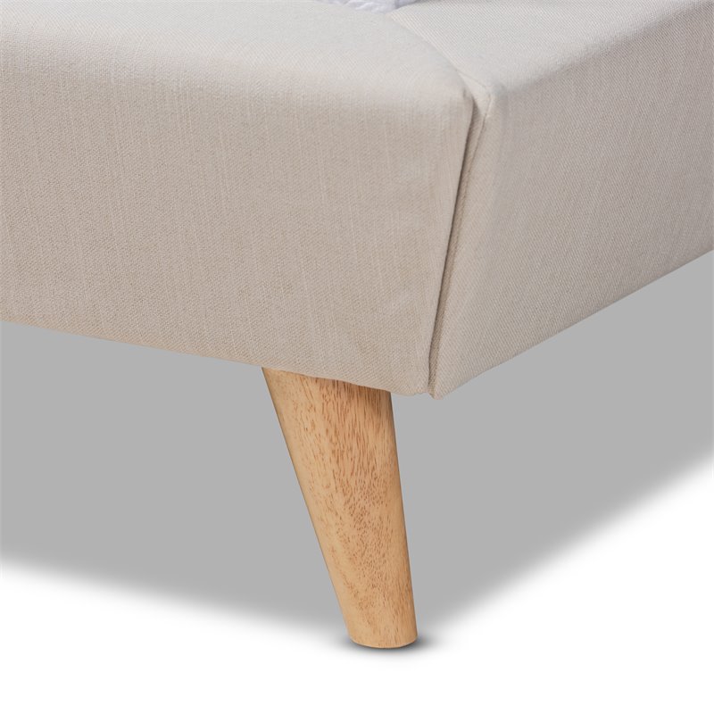Baxton Studio Naya Beige King Size Wingback Platform Bed