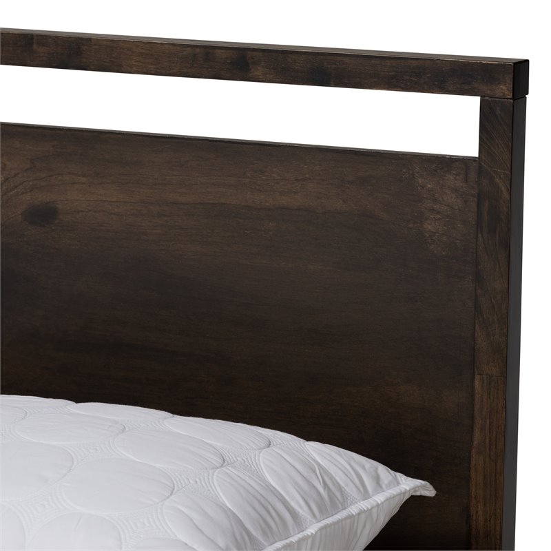 Baxton Studio Inicio Brown Finished Wood Queen Size Platform Bed