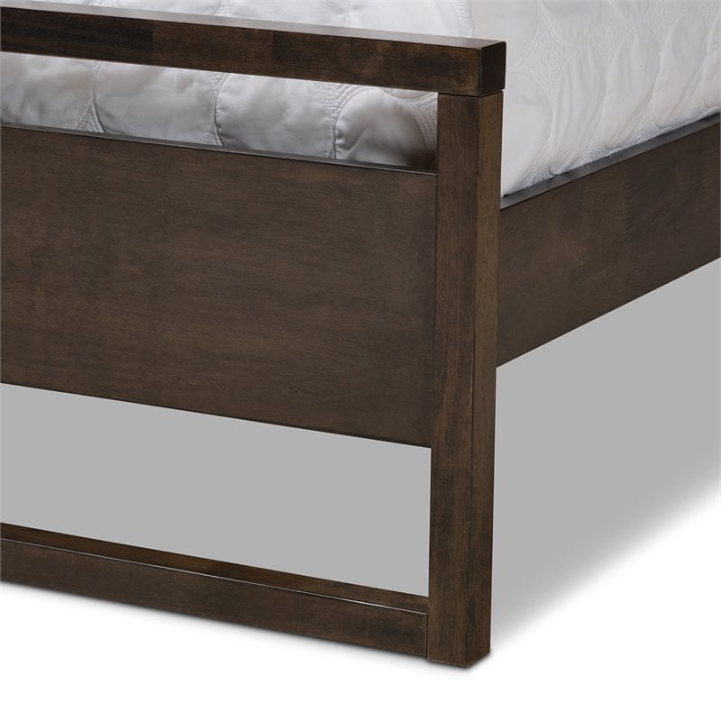 Baxton Studio Inicio Brown Finished Wood Queen Size Platform Bed