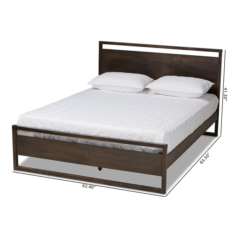 Baxton Studio Inicio Brown Finished Wood Queen Size Platform Bed