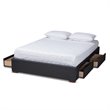 Baxton Studio Leni 4-Drawer Storage King Bed in Dark Gray