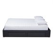 Baxton Studio Leni 4-Drawer Storage King Bed in Dark Gray