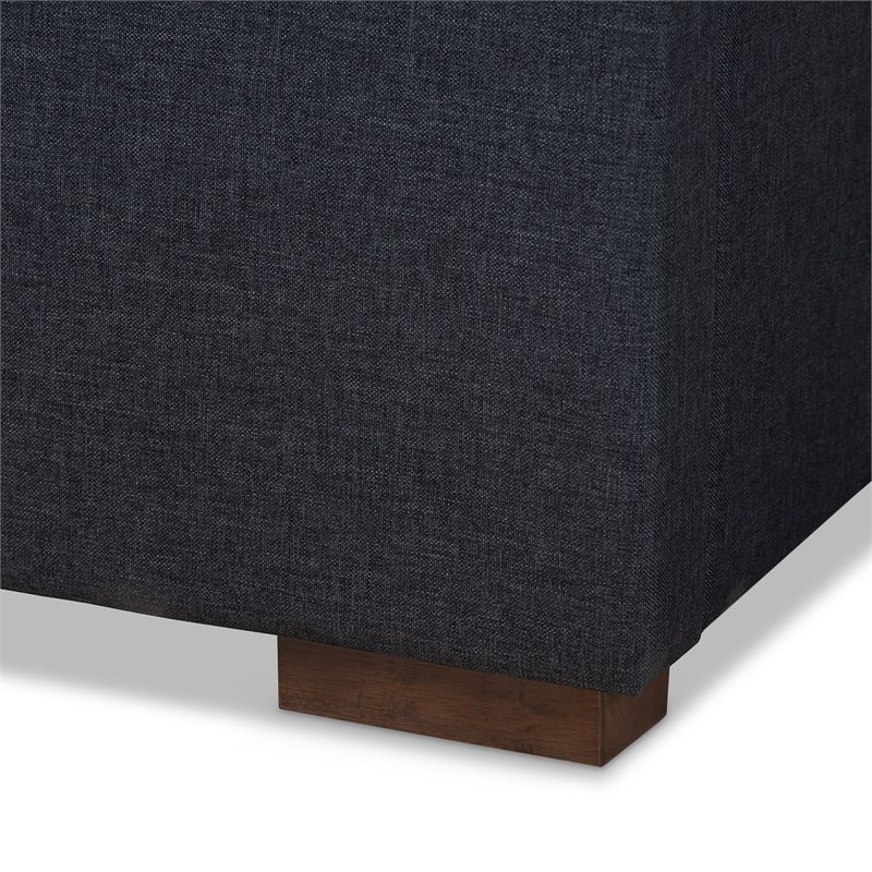 Baxton Studio Leni 4-Drawer Storage King Bed in Dark Gray