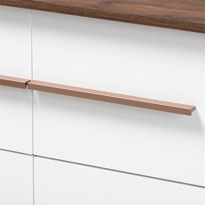 Baxton Studio Mette 6-Drawer Wood Dresser in White and Walnut
