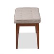 Baxton Studio Itami Upholstered Wood Bench in Light Gray and Medium Oak