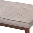 Baxton Studio Itami Upholstered Wood Bench in Light Gray and Medium Oak