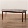 Baxton Studio Itami Upholstered Wood Bench in Light Gray and Medium Oak