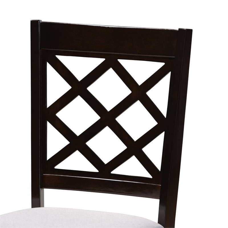 Baxton Studio Verner 5-Piece Wood Upholstered Dining Set in Gray and Espresso