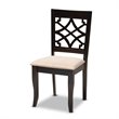 Baxton Studio Mael 5-Piece Wood Upholstered Dining Set in Sand and Espresso