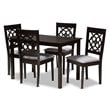 Baxton Studio Renaud 5-Piece Wood Upholstered Dining Set in Gray and Espresso
