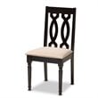 Baxton Studio Cherese 5-Piece Wood Upholstered Dining Set in Sand and Espresso