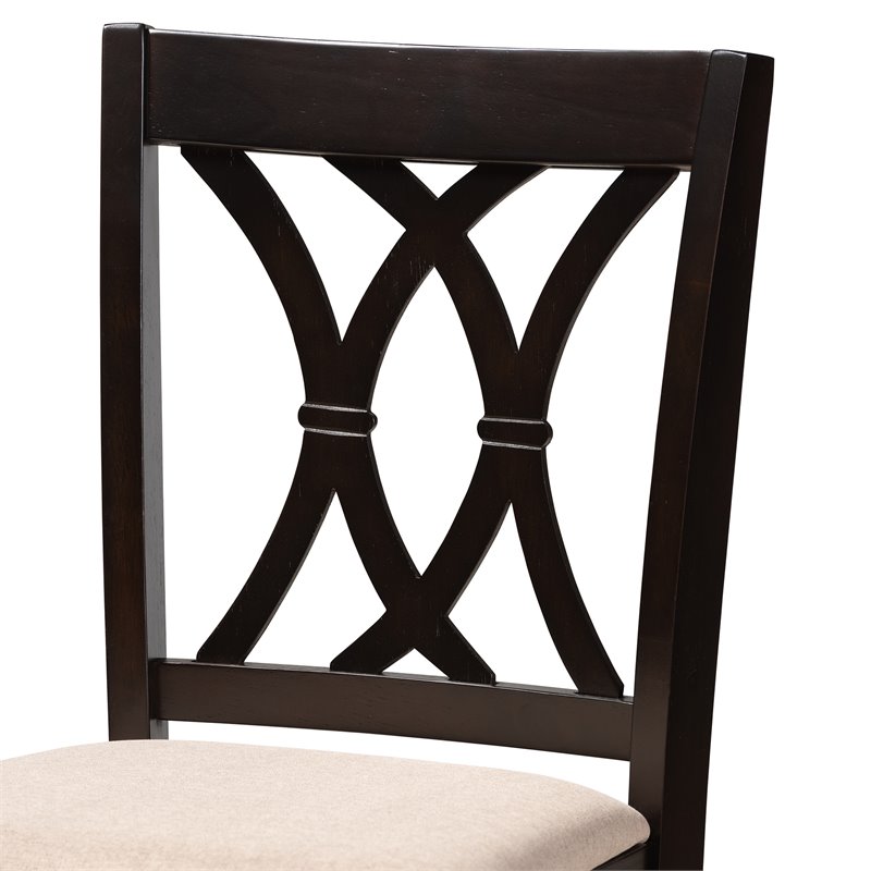 Baxton Studio Contemporary Reneau 5-Piece Wood Pub Set in Sand and Espresso