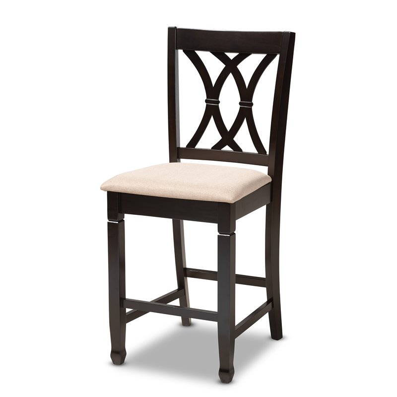 Baxton Studio Contemporary Reneau 5-Piece Wood Pub Set in Sand and Espresso