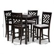 Baxton Studio Contemporary Caron 5-Piece Wood Pub Set in Gray and Espresso