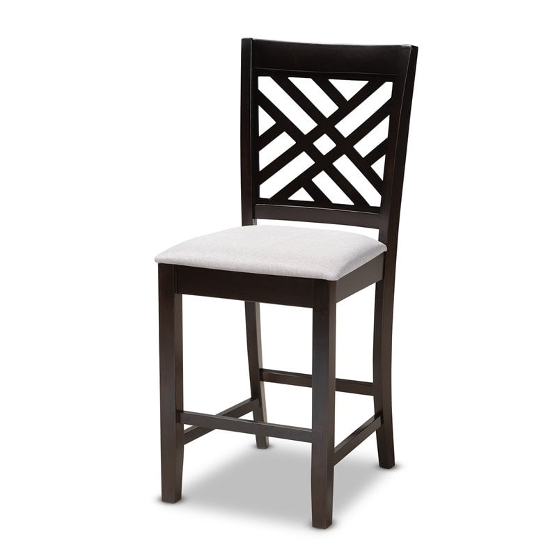 Baxton Studio Contemporary Caron 5-Piece Wood Pub Set in Gray and Espresso