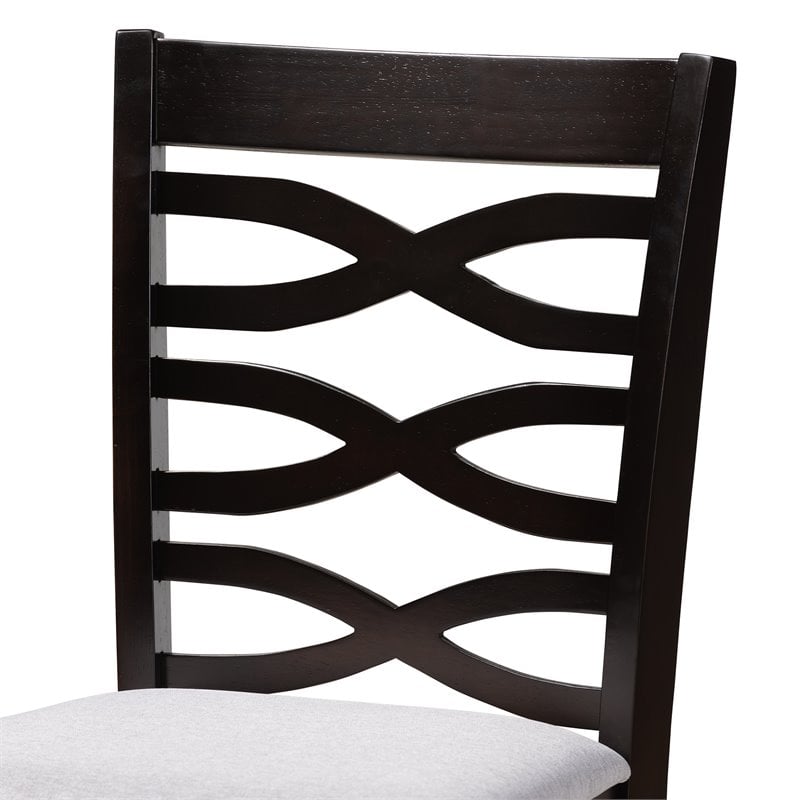 Baxton Studio Contemporary Lanier 5-Piece Wood Pub Set in Gray and Espresso