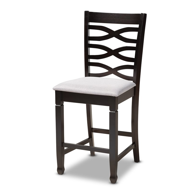 Baxton Studio Contemporary Lanier 5-Piece Wood Pub Set in Gray and Espresso
