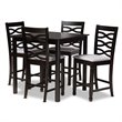 Baxton Studio Contemporary Lanier 5-Piece Wood Pub Set in Gray and Espresso