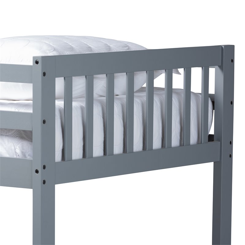 Baxton Studio Jude  and  Grey Finished Wood Twin Size Bunk Bed