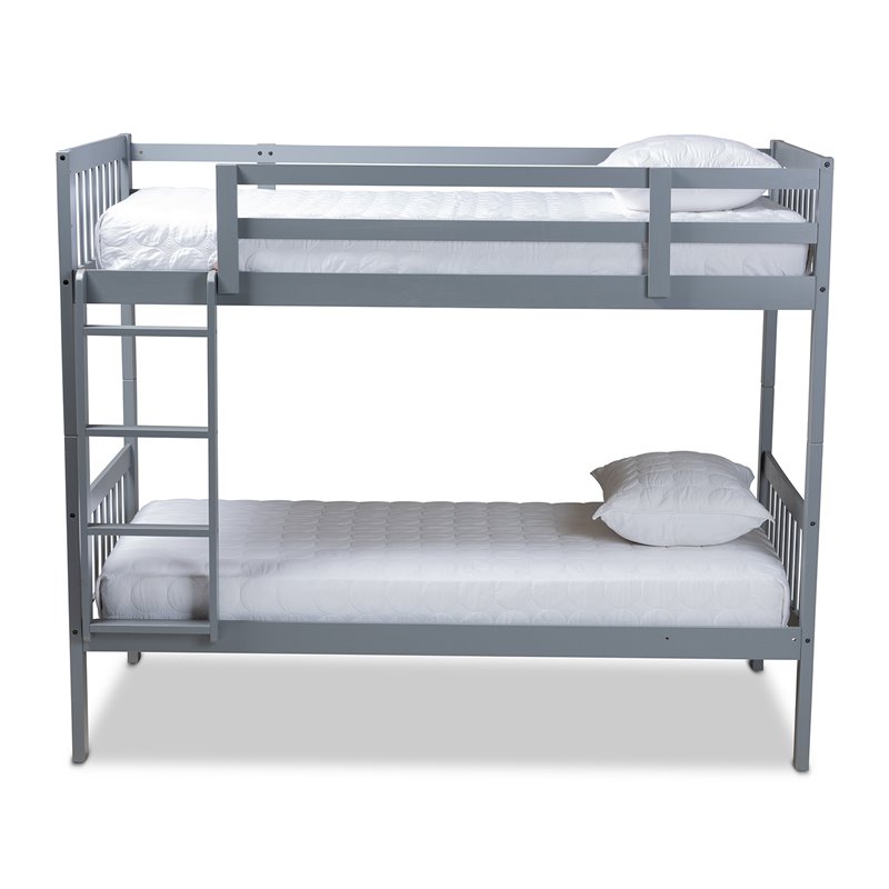 Baxton Studio Jude  and  Grey Finished Wood Twin Size Bunk Bed