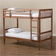 Baxton Studio Jude  and  Walnut Brown Finished Wood Twin Size Bunk Bed