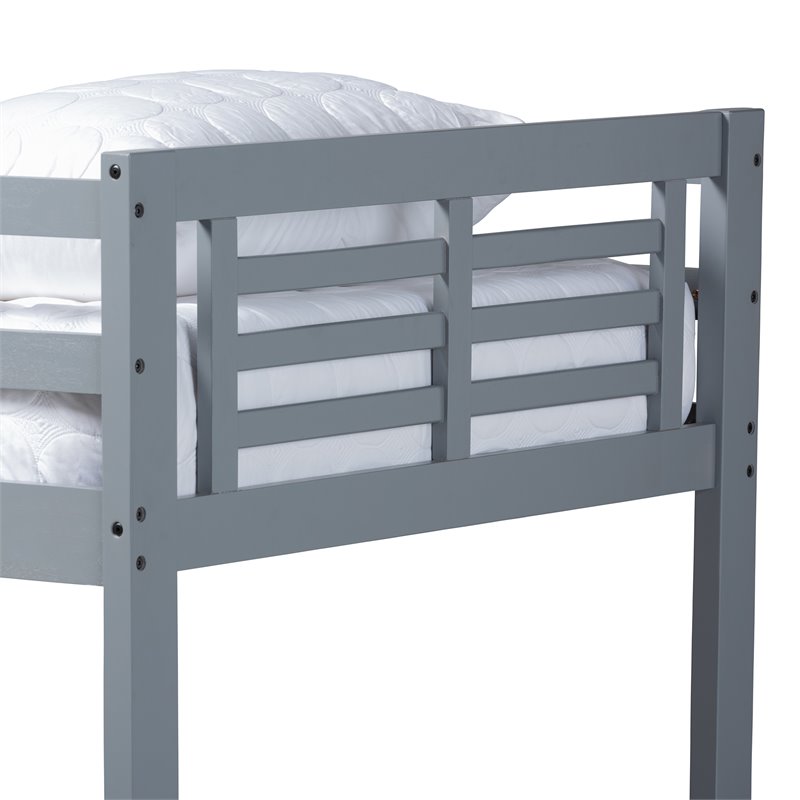 Baxton Studio Liam  and  Grey Finished Wood Twin Size Bunk Bed