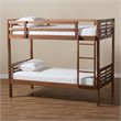 Baxton Studio Liam  and  Walnut Brown Finished Wood Twin Size Bunk Bed