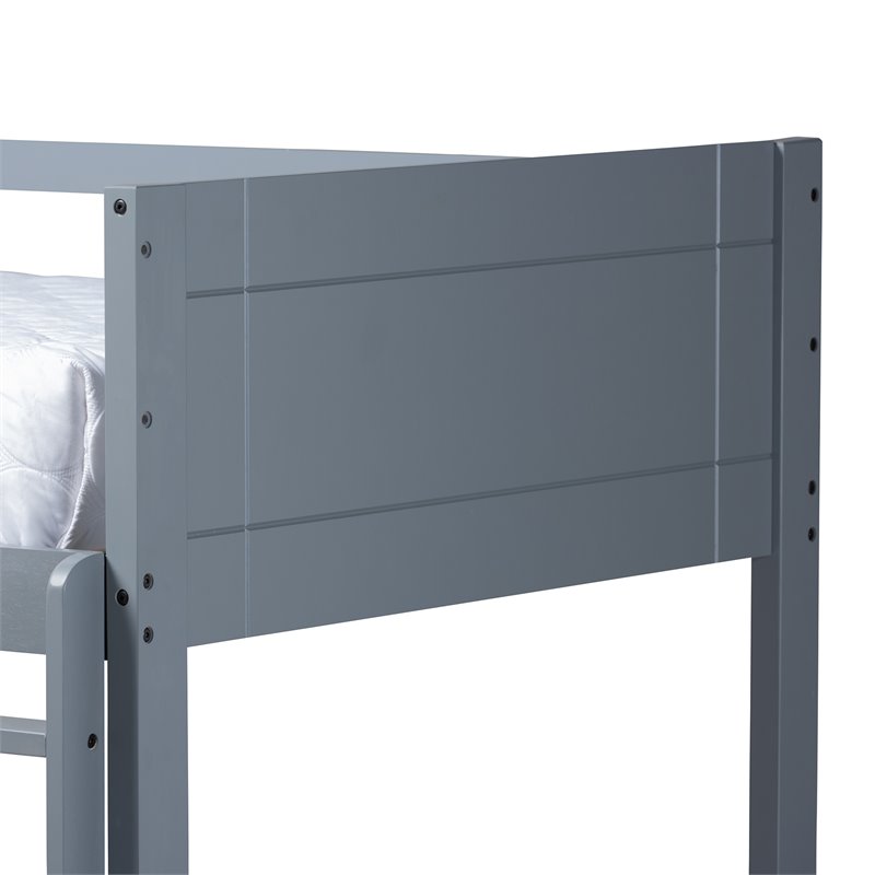 Baxton Studio Elsie  and  Grey Finished Wood Twin Size Bunk Bed