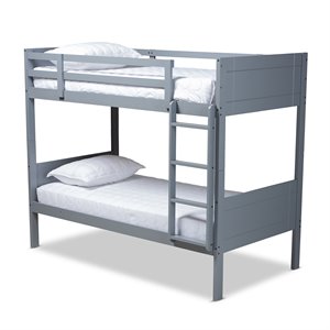 baxton studio elsie  and  grey finished wood twin size bunk bed
