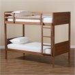 Baxton Studio Elsie Walnut Brown Finished Wood Twin Size Bunk Bed