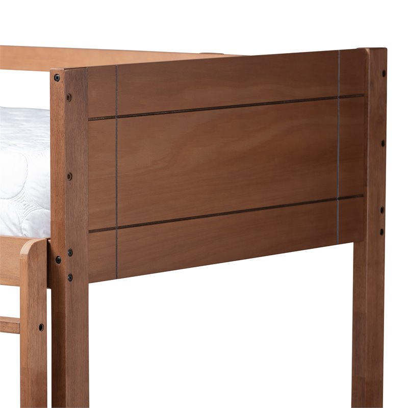 Baxton Studio Elsie Walnut Brown Finished Wood Twin Size Bunk Bed