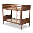Baxton Studio Elsie Walnut Brown Finished Wood Twin Size Bunk Bed