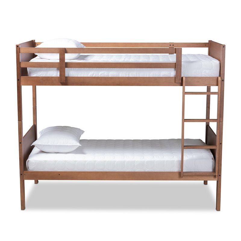 Baxton Studio Elsie Walnut Brown Finished Wood Twin Size Bunk Bed