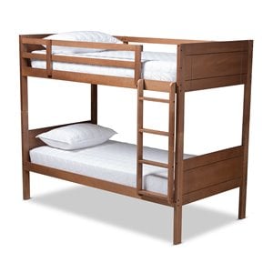 Baxton Studio Elsie Walnut Brown Finished Wood Twin Size Bunk Bed