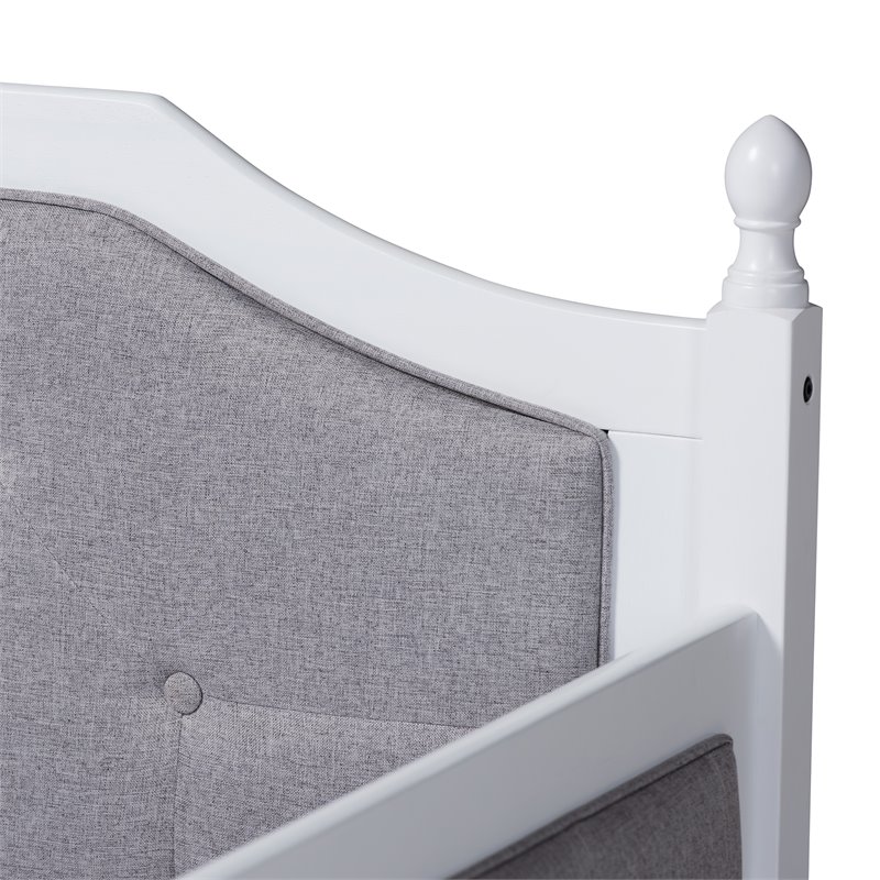Baxton Studio Mara Wood Upholstered Twin Daybed with Trundle in White