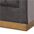 Baxton Studio Aveline Grey Velvet Gold Finished Armchair
