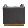 Baxton Studio Aveline Grey Velvet Gold Finished Armchair