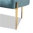 Baxton Studio Clarisse Light Blue Velvet Gold Finished Accent Chair