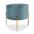 Baxton Studio Clarisse Light Blue Velvet Gold Finished Accent Chair