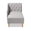 Baxton Studio Emeline  Grey Upholstered Oak Finished Chaise Lounge