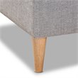 Baxton Studio Emeline  Grey Upholstered Oak Finished Chaise Lounge