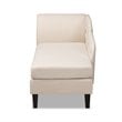 Baxton Studio Florent Beige Upholstered Black Finished Chaise Lounge