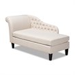 Baxton Studio Florent Beige Upholstered Black Finished Chaise Lounge
