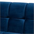 Baxton Studio Modern Loreto Velvet and Gold Finish Sofa in Navy Blue