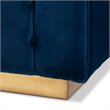 Baxton Studio Modern Loreto Velvet and Gold Finish Sofa in Navy Blue