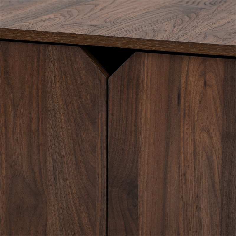 Baxton Studio Jasper Walnut Brown Finished 2-Door Wood Cat House