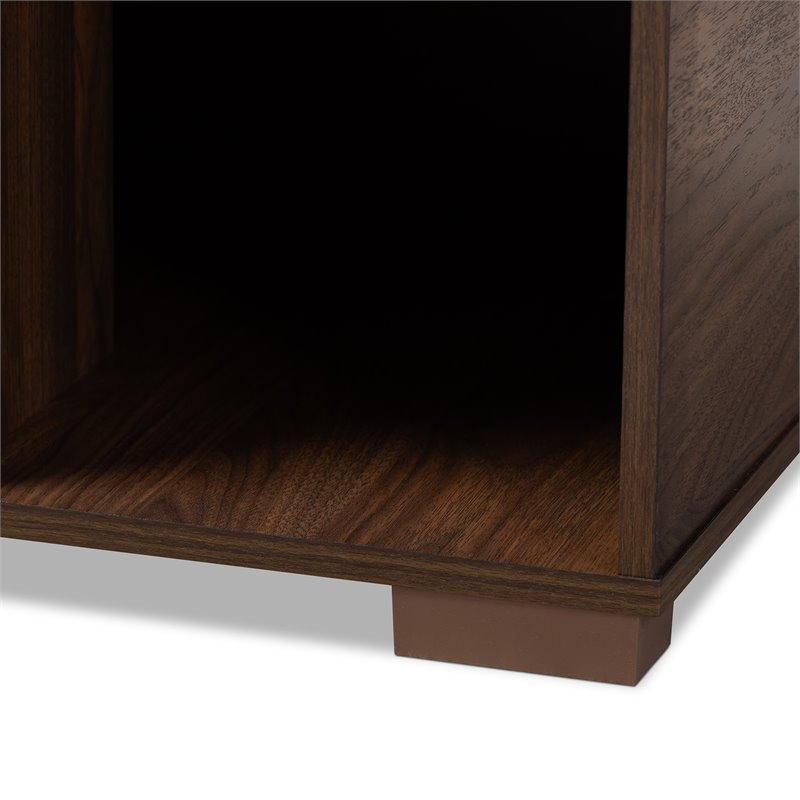 Baxton Studio Jasper Walnut Brown Finished 2-Door Wood Cat House