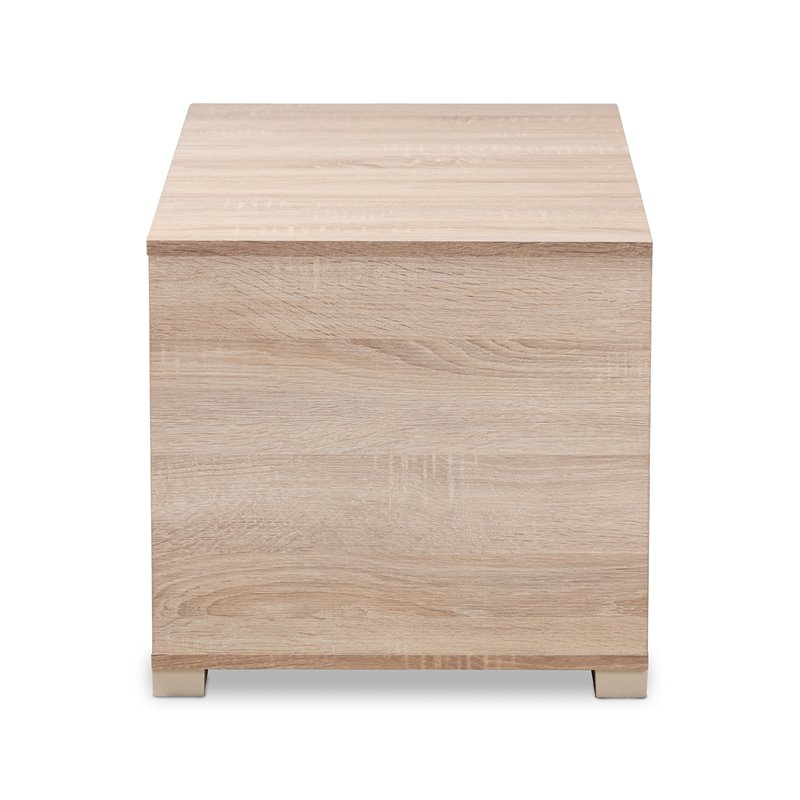 Baxton Studio Jasper Oak Finished 2-Door Wood Cat House