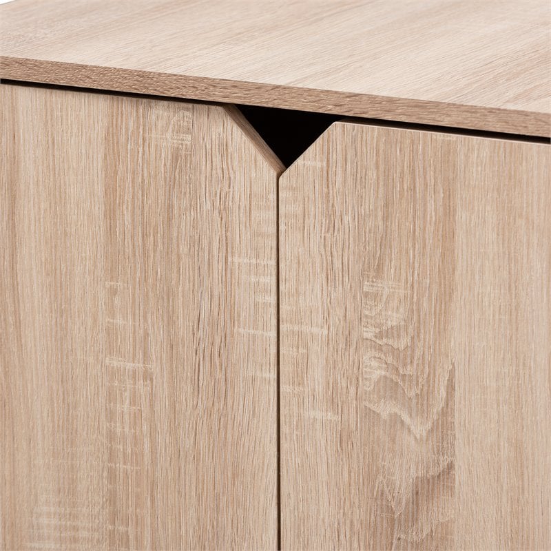 Baxton Studio Jasper Oak Finished 2-Door Wood Cat House